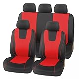 VALKEM Auto Sitzbezüge Set für Volvo C70 2008-2022 – 5 Sitzer Autositzbezüge Universal Set Wasserdicht rutschfest Atmungsaktiv Sitzschoner Auto Zubehör,C Red