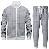 Männer Track Suits Sets Langarm Full-Zip Sweatsuit Aktive Jacken und Hosen 2-teilige Outfits ANAYSN-1215TK1-Blue-XL