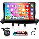 Podofo 9'' Autoradio 2 Din für Renault Megane 3 Export 2009-2014,1+32G,GPS Navi,Mirror link,Airplay,Sprachassistentk,Radio Bluetooth HiFi RDS/FMSprachassistent+AHD Rückfahrkamera