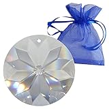 Kristall Sonne ø 45mm im feinem Geschenkbeutel Hoch Brillant Regenbogenkristall Feng Shui Fenster-Deko Kristallglas Facettenreich 30% Bleikristall Suncatcher