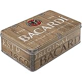 Nostalgic-Art Retro Vorratsdose Flach, 2,5 l, Bacardi – Wood Barrel Logo – Geschenk-Idee als Bar-Zubehör, Original Lizenzprodukt (OLP), Blech-Dose mit Deckel, Vintage Design