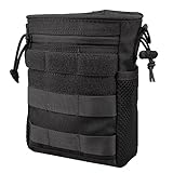MAGARROW Taktisch Dump Magazin Tasche Jagd Recovery Bag Drop Pouch Militärisches Zubehör Molle Beutel mit Kordelzug Kleine Gürteltasche Tragbare (Schwarz)