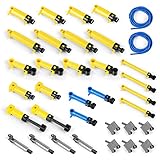 Mould King Pneumatik Kits mit 10 Arten von Pneumatikzylindern, MOC Luftpumpenkolbendruckstangen, 35 Stück pneumatische Zubehörteile Set geeignet für Kranwagen/LKW Bausteinmodellen