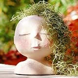 JTZXJJX Übertöpfe mit Gesicht, niedliche Sukkulenten, kreative Harz-Töpfe mit Ablaufloch, ideales Vasengeschenk für drinnen und draußen, Gartendekoration