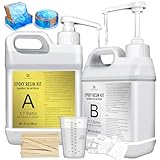 Epoxidharz mit Härter - 4.4L / 175oz Klares Epoxid Harz Gießharz zum Gießen und Beschichten, DIY Harz Handwerk, Tischplatten - Blasenfreies Epoxy Resin für Schmuckherstellung, Harzformen, Holz, Formen