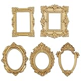 NICENEEDED 5 Stück Mini Bilderrahmen Im Vintage Stil Aus Kunstharz Kleine Bilderrahmen Aus Bronze Ovales Rechteckiges Wandbehang Antikes Foto Für Schmuck Display Urlaubsparty Dekoration