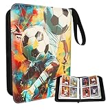 Fussball Sammelalbum Fußball Karten Ordner Karten Aufbewahrungstasche 50 Seiten 400 Kartenkapazität,Sammelkarten Album für Fußballkarten Sammelalbum Fußball Karten zum Sammeln und Tauschen