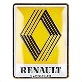 Nostalgic-Art Retro Blechschild, 15 x 20 cm, Renault – Logo 1972 – Geschenk-Idee für Renault-Zubehör Fans, Original Lizenzprodukt (OLP), aus Metall, Vintage Design, Blechschilder Sprüche