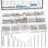 mxuteuk 200 Stück Splinte 13-Werte Splint Sortiment Kit 304 Edelstahl Splinte Hitch Pin Clip Traktor Splint für Hitch Pin Lock System, Lastwagen, Motor Hardware Pin verwendet