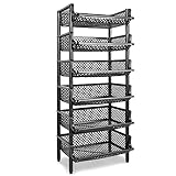 ARTECSIS Korbregal aus Kunststoff stapel-/erweiterbares Stecksystem als Stapelregal, 6 Regalelemente in schwarz