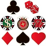 Las Vegas Casino-Party-Ausschnitte, 40 Stück, multifunktional, Poker-Casino-Dekoration, für Geburtstagsfeier, mit Klebepunkten, für Babillard Casino-Party, 5,9 x 5,9 Zoll
