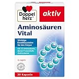 Doppelherz Aminosäuren Vital – Nahrungsergänzungsmittel mit 12 Eiweiß-Bausteinen, darunter alle 9 essentiellen Aminosäuren, für Sportler und körperlich Aktive – 1 x 30 Kapseln