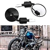 BREDUXSER Schwarz 7/8" 22mm Motorrad Spiegel Motorrad Lenkerendenspiegel Rückspiegel Seitenspiegel für Cruiser Street Bike Cafe Racer ATV