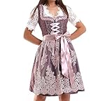 0300 Dirndl Germandress 2Tlg. Oktoberfest Gr.34 bis 52 (36, Weinrote-Rosa)