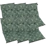 BURI 6X Gartenstuhlauflagen Niedriglehner 92,5x47cm I extra 8cm Dicke Komfort Sitzauflagen I Made in Europe I Stuhlauflagen für Niederlehner Gartenstuhl I Polster für Gartenmöbel I Grün