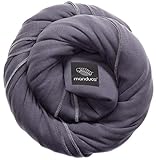 manduca Sling > Elastisches Babytragetuch mit GOTS Zertifikat < für Neugeborene ab Geburt (slate/grau, 5,10m x 0,60m)