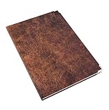 Logbuch-Verlag XXL Notizbuch DIN A4 braun Hardcover in Lederoptik bedruckt Vintage Nostalgie mit silber Metallecken - Tagebuch Blanko Buch DIY