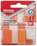 Indexhaftstreifen OFFICE PRODUCTS PP 25x43mm 1x50 Blatt Blister Orange / / Typ-Mit Spender/Art-In Einer Blisterverpackung/Form-Rechteck/Material-Pp/Farbe-Orange/Dicke [mm]-60µm