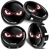 SkinoEu 4 x 65mm Nabendeckel Felgendeckel Radnabenabdeckung Nabenkappen Felgenkappen Radkappen Alufelgen Kompatibel mit VW 3B7 601 171 / 6U7 601 171 Augen Schwarz CV 7