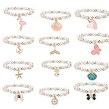 12 Stück Einhorn Kinderschmuck,Geburtstagsparty KinderMitgebsel,Einhorn Armbänder Mädchen,Einhorn Perlen Armband,Freundschaftsarmband Kinder,Kinder Perlenarmband,Freundschafts Armbänder (B)