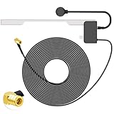 Eightwood DAB Antenne Auto FM AM SMB Digtial DAB Autoradio Antenne mit 3 Meter DAB Scheibenantenne Glass Mount für Blaupunkt Pioneer Clarion Kenwood Alpine