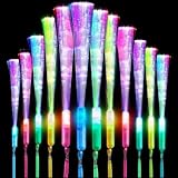 LED Leuchtstäbe Partyzubehör, 12 pcs Leuchtstab Glasfaser, LED Glow Sticks, Leuchtstab Kinder, Mitgebsel Kindergeburtstag, 3 Modi Blinkende, Gastgeschenke Kindergeburtstag, Party, Konzert, Hochzeit