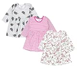 TupTam Baby Mädchen Kleid Langarm Kurzarm Kleinkind Tunika 3er Pack, Farbe: Farbenmix 3, Größe: 80