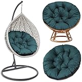 Amazinggirl Papasansessel Kissen Sitzkissen Hängesessel 100cm - Polster für Korbsessel Papasan Chair Lesesessel und Rattansessel für Outdoor und Indoor rund und groß Grün Farbton B
