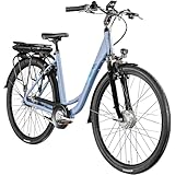 ZÜNDAPP Z502 E Bike Damen 28 Zoll Pedelec 155-180 cm Elektrofahrrad 7 Gang Damenfahrrad 522 Wh E Fahrrad (Dusty Blue, 50 cm)