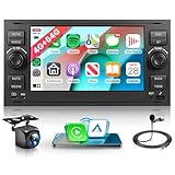 4G+64G Wireless Carplay Android Autoradio für Ford Focus C-Max S-Max Kuga Fiesta Transit Fusion Mondeo Galaxy Connect 7 Zoll Autoradio Android Auto Navi GPS WiFi Bluetooth FM/RDS/32 EQ/SWCUSB/Type C
