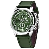 BENYAR Herrenuhr Analog Quarz Chronograph Herren 50M Wasserdicht Leuchtende Datum Lässig Klassische Elegantes Uhren Herren (Grün)