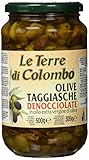 Le Terre di Colombo – Entsteinte Taggiasca-Oliven im Nativen Olivenöl Extra (36 %), 500 g