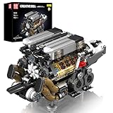 Mould King 10131 Technik W16 Motor Bausatz Bausteine Spielzeug, 952 Teile APP-Kontrolle Simulation Motor Klemmbausteine Modell mit Vier Turbolader und Batteriekasten Als Kollektion für Erwachsene