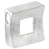 Vinani Damen Anhänger 925 Silber - Viereck Quadrat gebürstet - aus 925 Sterling Silber für Ketten - AVQ-EZ