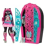 Monster High Skulltimate-Secrets-Set aus Puppe und Accessoires, Hauntlywood Mysteries Catty Noir mit zauberhaftem Kleiderschrank und über 19 modischen Überraschungen wie Puppenkleidung, JBG82