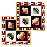 Ovanda 24 Stück Casino Serviettens, 33x33cm Servietten Kartenspiel, Las Vegas Deko, Servietten Spielkarten, Pokerkartenspiel Serviettens für Casino Spiel Thematische Casino Geburtstagsparty Dekoration