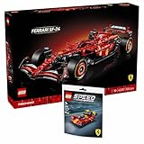 Lego Technic Ferrari SF-24 F1 42207: Rennauto - Modellauto Mit Polybag - Klemmbausteine Formel 1 Set zum Sammeln - V6-Motor, Getriebe, Lenkung und DRS im Maßstab 1:8 Inkl. Speed Champion 30709