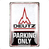 Nostalgic-Art Retro Blechschild, 20 x 30 cm, Deutz – Parking Only – Geschenk-Idee für Traktor-Fans, Original Lizenzprodukt (OLP), aus Metall, Vintage Design, Blechschilder Sprüche