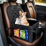 Hundeautositz, Extra Stabiler Hunde Autositz, Auto Hundesitz mit Verstärkte Wände und Sicherheitsgurte, Wasserdicht Hundeautositz für Rück- und Vordersitz,Hundeautobett für Kleine Mittlere Hunde