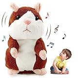 Sprechender Hamster Spielzeug,Sprechende Hamster Wiederholt,Talking Plüschtier Elektronische,Maus Stofftier,Lustige Stofftiere,Record Spielzeug Interaktives für Herbst Party