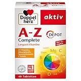 Doppelherz A-Z Complete DEPOT Langzeit-Vitamine – 23 Vitamine, Mineralstoffe & Spurenelementen plus Lutein – 40 Retard-Tabletten