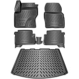 ELMASLINE Gummimatten & Kofferraumwanne Set für Ford KUGA 2 (II) 2012-2019 | Antirutsch mit hohem 5cm Rand - Zubehör