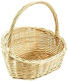 Kobolo Geschenkkorb Präsentkorb Henkelkorb Korb aus geflochtener Weide - Gr 1 35x30x12/34 cm
