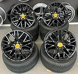 4 x 19 Zoll MAM RS4 Alu Felgen schwarz lackiert kompatibel für Beetle E-Golf Eos GTE R Plus Sportsvan Phaeton ROC Tiguan Touran Line R20 TCR GTI T R Performance Clubsport Cabrio Kombi NEU