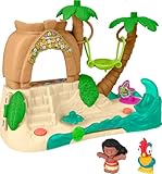 Fisher-Price Little People JGP44 Kleinkind-Spielzeug, Disney-Prinzessin, Vaiana-Abenteuer-Dorf, Spielset mit Figuren für Rollenspiele, Kinder ab 18 Monaten