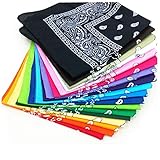 Xisimei 18 er Set, Unisex Multifunktionstuch, Paisley Bandana Bindetuch Kopftuch Halstuch, aus 100% Hochwertigem Baumwolle, Winddicht und Atmungsaktiv, für Erwachsene oder Kinder (55*55cm)