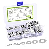 Dalifer Unterlegscheiben-Set aus Edelstahl, 684-teilig, flache Unterlegscheiben, Sicherheitsscheiben-Sortiment-Set, mit einem Sortimentskasten, insgesamt 9 verschiedene Größen M2 M2,5 M3 M4 M5 M6 M8