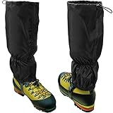 CampTeck U6843 Wasserfeste Gamaschen Polyester (Einheitsgröße) Wandern, Laufen, Orientierungslauf, Bergsteigen, Klettern, Jagen, Schnee oder feuchte Outdoor Abenteuer - 1 Paar - Schwarz