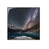 DIYthinker Beobachten Glacier Lake Stars And Galaxy Illustration Muster Keramik Bisque Fliesen für Dekorieren Badezimmer-Dekor Küche Keramische Fliesen Wandfliesen L