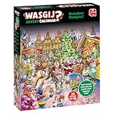 Wasgij Weihnachtspuzzle Adventskalender 2025, Rentier Raserei - Tägliches Puzzleset, 24 Tage Puzzle, 54-teilige Puzzles für Erwachsene 100 Prozent recycelter Karton für Erwachsene Festlicher Countdown